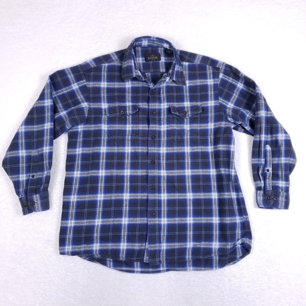 RedHead Flannel Shirt XL Plaid Blue‎ Long Sleeve Outdoor Rugged Workwear